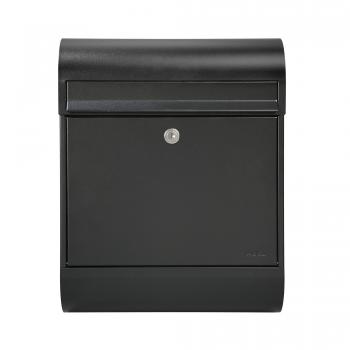 Preview: Mefa Briefkasten Ruby 866 Tiefschwarz RAL 9005 mit integrierter Zeitungsrolle